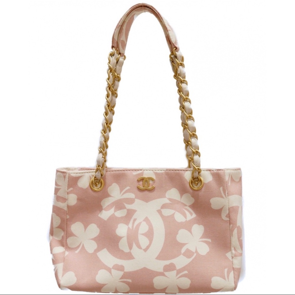 Chanel Canvas Pink Four Leaf Clover Chain Bag